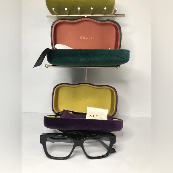 New Authentic GUCCI GG1428O 001 square Gucci optical comes shiny black frame. - Picture 9 of 12